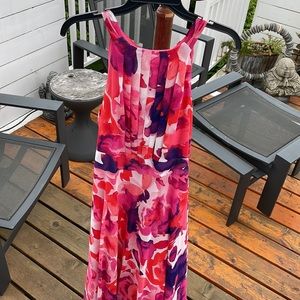 Elisa J maxi dress- .  Pink-coral-purple, size 16, never worn.